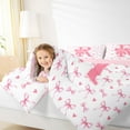 thumbnail image 4 of Homewish Initial Alphabet R Girl 3-Piece Full Size Comforter Sets,Kawaii Pink Bowtie Bedding Comforter Set,Dreamy Princess Lightweight Bedding Sets,Super Cozy Room Decor,Reversible, 4 of 8