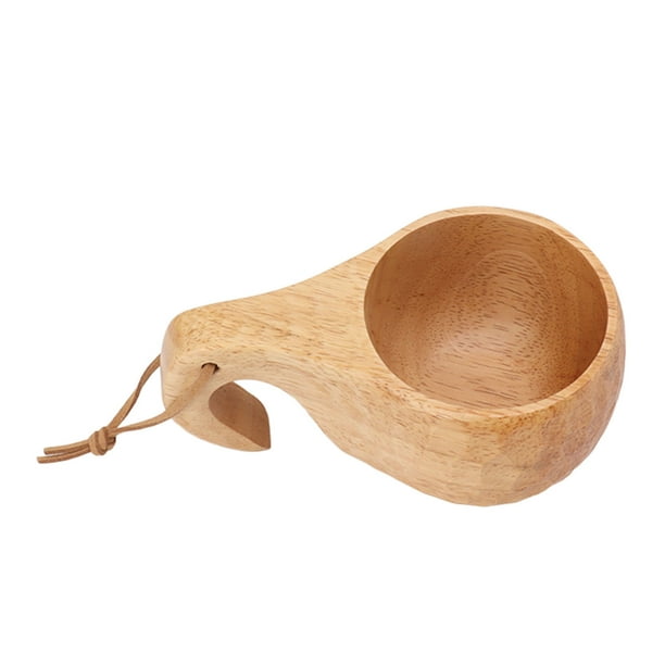 Wooden Coffee Cup, Wood Camping Mug Hand Polished Unique Grain Nordic