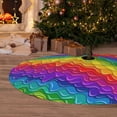 thumbnail image 6 of Rateoe Bright Rainbow Print Christmas Tree Skirt 36" for Xmas Holiday New Year Party Circle Tree Mat Ornaments Decoration, 6 of 7
