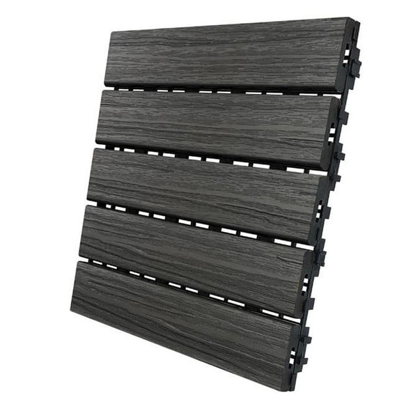 6 sq. ft. 12 x 12 in. Driftwood Composite Balcony & Deck Tiles - Pack of 6