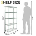 thumbnail image 4 of Ktaxon 5-Tier Wire Shelving Unit, Steel Storage Rack for Garage Office Kitchen Forest Green, 30" W x 14" D x 60" H, 4 of 20