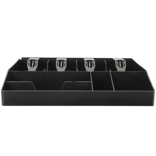 PENIKOKO 1Set Multi-Grid Cash Register Box Manual Cash Drawer Tray Black Acrylic Iron For Home Use Commercial Use