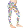 thumbnail image 3 of COEQINE Easter Bunny Eggs Flower Girls Yoga Leggings Pants Full Length Athletic Trousers High Waist Tummy Control, for 8-9 Years Kids Girls, 3 of 7