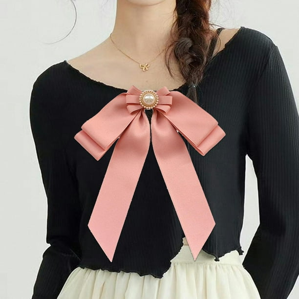 Broche de lazo preatado Yinane para mujer rosa