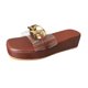 thumbnail image 2 of Zapatos de mujer Cadena de moda de verano Sandalias de suela gruesa Zapatillas de playa para mujer Wmkox8yii  ytu11283, 2 of 3