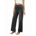 thumbnail image 2 of Pantalones Vaqueros Anchos de Talla Grande para Mujer, Cintura Alta, Adelgazantes, con Múltiples Bolsillos, Rectos, Holgados e Informales. Gris XL, 2 of 9