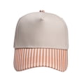 thumbnail image 3 of Two Tone Trucker Hat for Men Women Beige Striped Brim Soft Cotton Dad Cap, 3 of 5
