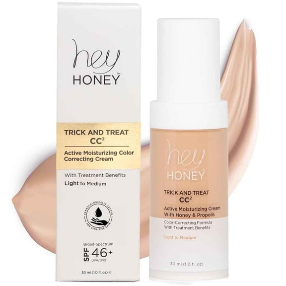Hey Honey Skincare Trick and Treat CC Cream SPF 46 – Moisturizing Color Correcting Cream, 30 mL | 1 oz