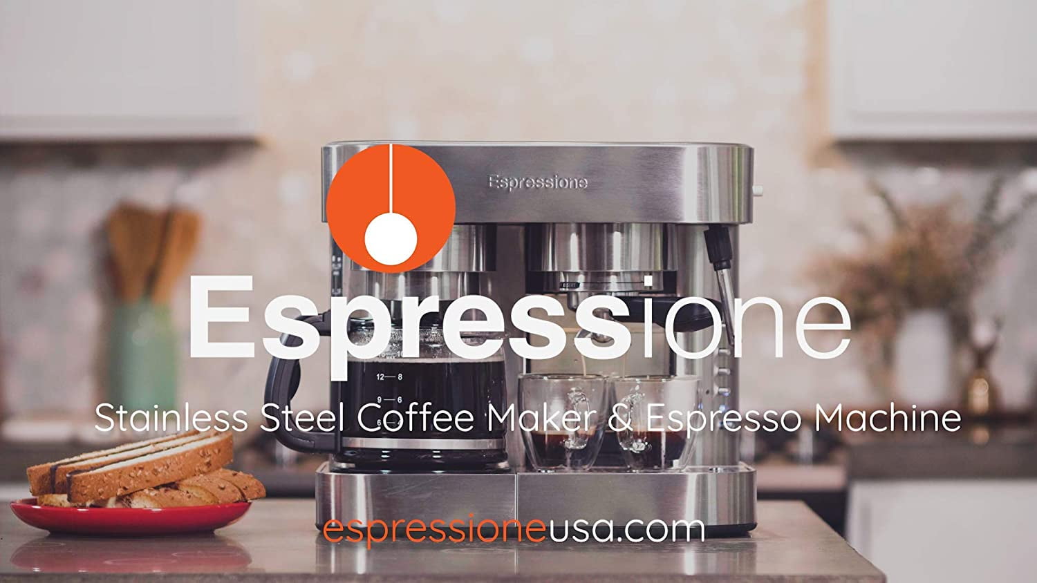 Espressione Combination Stainless Steel Espresso + Coffee Maker, 10 cups