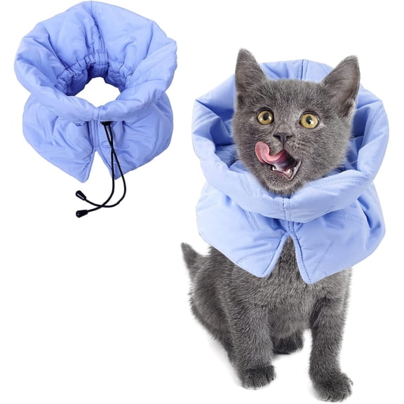 Cat Recovery Collar, Soft Adjustable Cat Cone, Cat Elizabethan Collar Cat Neck Protective Collar Neck Collar After Surgery for Cats Kitten Prevent from Licking Wounds(S)