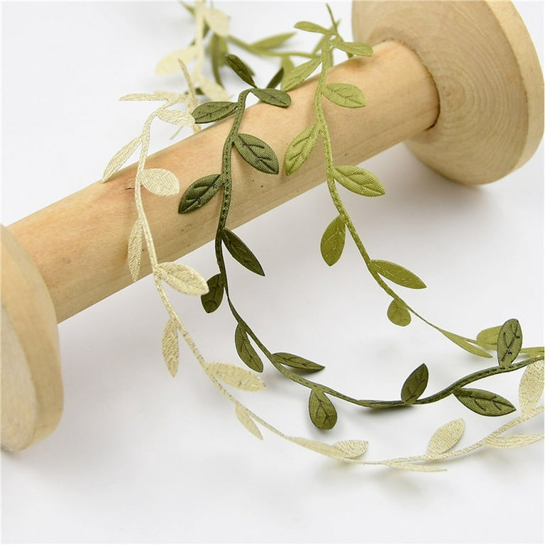 15m Leaf Ribbon DIY Craft Wedding Party Baby Shower Decoration Garland  Wreath Making Leaves Trim Ribbon 