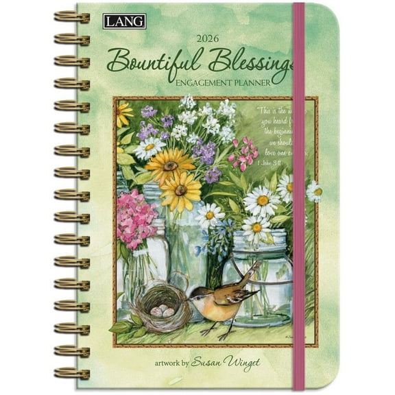 Lang Companies, Bountiful Blessings 2026 Spiral Planner by Susan Winget , 6.5'' X 9'', Weekly Calendar with Case Binding