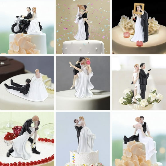 Décoration de Gâteau, Décoration de Gâteau en Résine pour Mariée, Décoration de Fête Romantique en Résine Synthétique, Ampli Blanc 4 Amplis de Bricolage Blanc Adben Rookin Dsfen