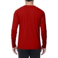 thumbnail image 5 of LNZGNM Men's UPF 50+ Long Sleeve Sun Shirt UV SPF Quick Dry Rash Guard Athletic Crew Neck Lightweight T Shirts Hiking Tee Tops,Red XL, 5 of 5