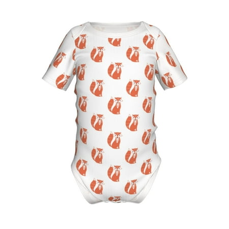 

Coaee Orange Fox for Soft Baby Short-Sleeve Bodysuit Baby Climbing Clothes Baby Girls Boys Bodysuit Romper-12 Months