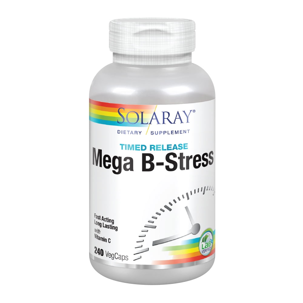 Solaray Mega Vitamin B-Stress, Two-Stage Timed-Release | Specially ...