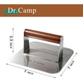 thumbnail image 2 of Dr.Camp 7 inch Stainless Steel Smash Burger Press, Heavy-Duty Grill Press with Wood Handle for Meat, Bacon & Hamburgers, 2 of 7