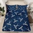thumbnail image 2 of Manfei Sports Game Bed Sheets,Ice Hockey King Sheets,Blue White Sheet Set For Children,Breathable Room Decor,4-Piece, 2 of 7