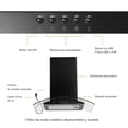 thumbnail image 4 of Campana de Cocina Extractora de Pared AVERA CEV60N Acero Inoxidable y Vidrio Templado 60 Cm Negra, 4 of 10