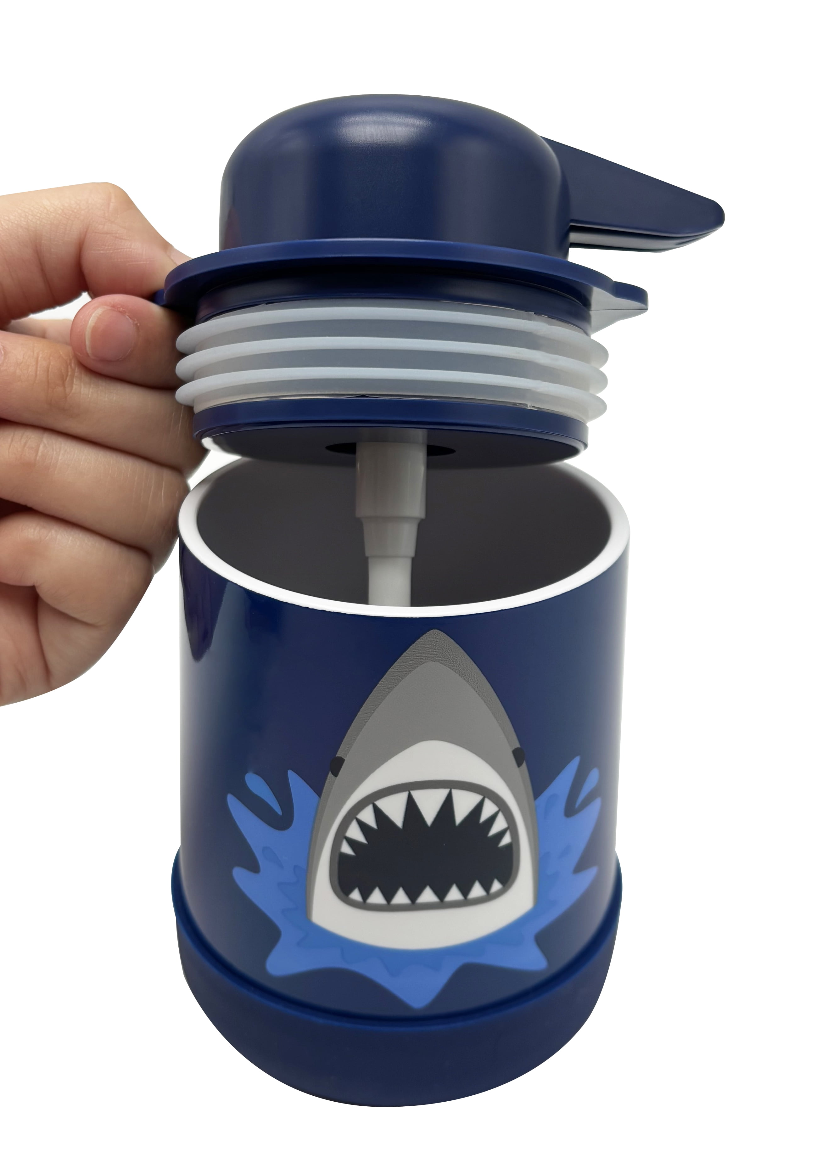 Your Zone Kids Shark Soap Pump with Non-Slip Bottom, 14 oz