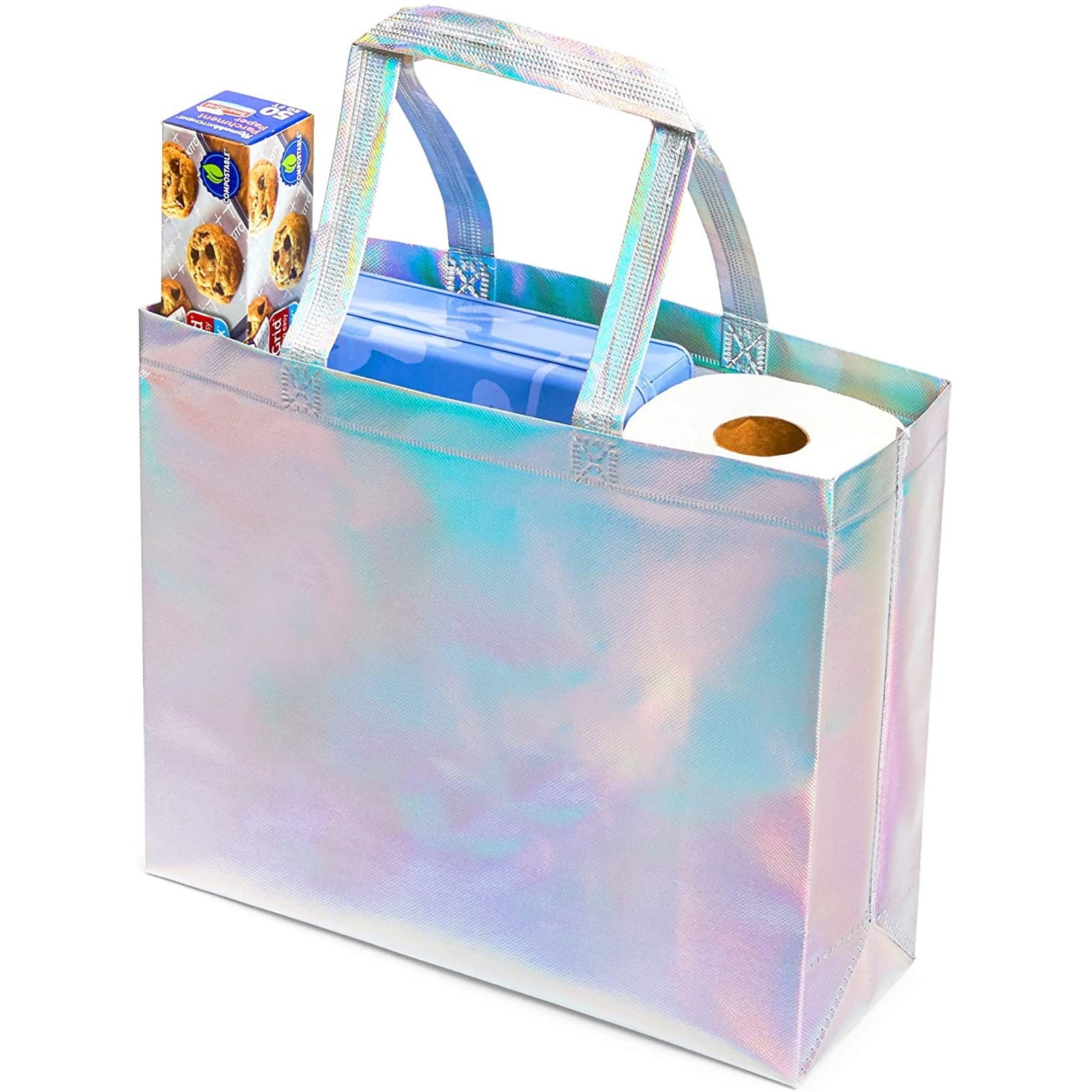 Large Capacity Holographic Portable Storage Tote Bag For Girls