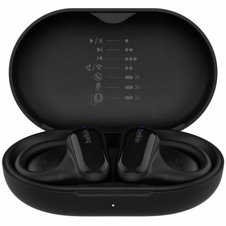 Belkin SoundForm ClearFit Open-Ear Wireless Earbuds, Lightweight Sport Earphones, Bluetooth Earbuds w/ Long-Lasting Comfort, IPX5 Waterproof Earbuds for iPhone, Hiking, Biking, Running - Black&nbsp;