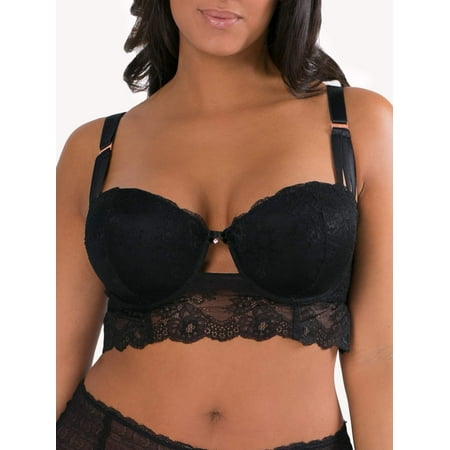 Fully Lined Lace Suit - Light Lined Delicate Lace Balconette Longline Bra, Style SA1078