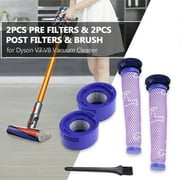 2pcs Pre Filters & 2pcs Post Filters Brush HEPA Motor Filter Replacement for Dyson V7 V8 Vacuum Cleaner