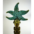 thumbnail image 3 of Starfish with Aegean Blue Glass Lamp Finial Antique Metal 2.5"h, 3 of 7