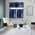 thumbnail image 5 of Navy Blue Kitchen Curtains Valances and Tiers Set of 3 Abstract Art Graffiti Paint Style Tier Curtains and Valance with Rod Pocket for Small Windows, 27.5"x36", 5 of 9