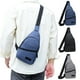 thumbnail image 1 of Bolsa de pecho para viajar | Mochila mensajera Mini Crossbody de tela Oxford | Correa ajustable, bolsillos de varias capas, encaja en el móvil | Negro gris azul marino 30x17x5cm, 1 of 7