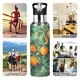 thumbnail image 7 of Yayeee 20oz Insulated Water Bottle Double Wall Stainless Steel with Flip Straw Lid, Orange Tree Pattern, 7 of 7