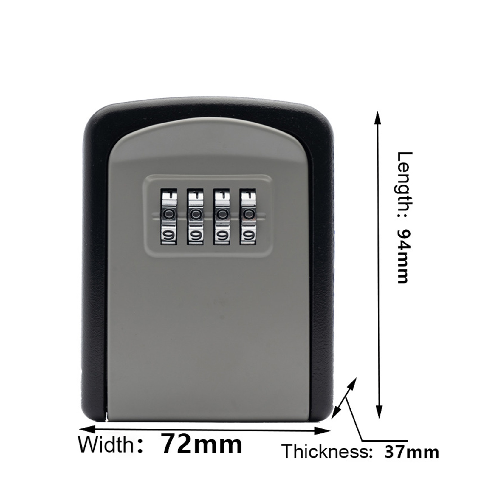 Key Lock Box , Wall Mounted Stainless Steel Key Safe Weatherproof 4 Combination Key Storage Lock Box for Indoor and Outdoor Use ,Prevent Theft
