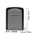 thumbnail image 2 of Key Lock Box , Wall Mounted Stainless Steel Key Safe Weatherproof 4 Combination Key Storage Lock Box for Indoor and Outdoor Use ,Easy Installation, 2 of 7