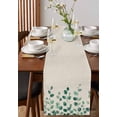 thumbnail image 2 of Green Leaves Burlap Cotton Table Runner 16x72 Inches Long, Retro Farmhouse Spring Natural Vines Farmhouse Table Runners, Outdoor Dining Tablecloths Decor for Baby Shower/Party/Wedding, 2 of 6