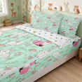 thumbnail image 2 of Erosebridal Fox Zipper Queen Comforter Set with Fitted Sheet and 2 Pillowcases for Girls, Green Bunnies Zipper Bedding Set, Polka Dots Reversible, 2 of 7