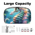 thumbnail image 3 of Hippocampus USB Cable Organizer Charger Pouch Hard Drive Cases Oxford Cloth Digital Storage Bag 5.9x9.44x3.14 in Waterproof Electronics Accessories Case, 3 of 6