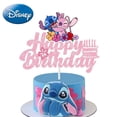 thumbnail image 4 of Nueva decoración para tarta de Disney Stitch para niña con forma de clavo y decoración para tarta de feliz cumpleaños con Stich rosa, suministros para fiestas de niño, baby shower, 4 of 5
