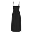 thumbnail image 4 of Xqxayjr Summer Spaghetti Strap Homecoming Dresses for Womens Casual High Waist Aline Swing Maxi Long Swing Pleated Dresses Scoop Neck Trendy Outfits Bridal Shower Dresses, 4 of 5