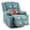 light blue, variant on Heat & Massage Manual Recliner Chair for Adults - 155° Adjustable Single Sofa with Footrest & Pull Lever - Padded Headrest/Backrest, Breathable Linen Fabric, Side Pockets, | burlap | light blue