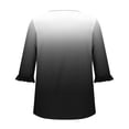 thumbnail image 6 of GERsome Short Sleeve T-Shirts for Women Trendy 3/4 Ruffle Sleeve Crew Neck Loose Fit Shirts Gradient Print Summer Casual Tunic Tops, Sizes S-3XL, 6 of 8
