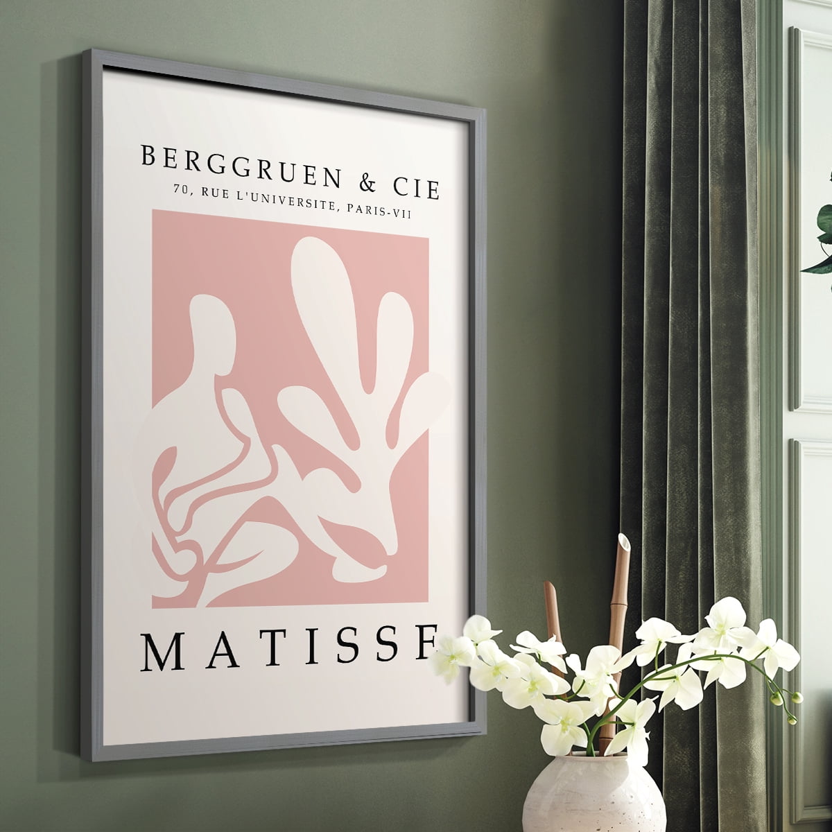 Matisse CXXXI Framed Print in Gray Solid Wood 16 x 20 Framed Print