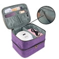 thumbnail image 4 of Estante de almacenamiento de esmalte de uñas morado, caja de viaje de maquillaje de uñas de doble capa, bolsa de almacenamiento de esmalte de uñas con aceite esencial, bolsa de viaje para cosméticos, 4 of 6