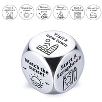 Food Dice Game Food Decision Dice for Couple Santa Swap Gift Exchange Dice Gifts for Girlfriend Boyfriend Anniversary Steel Gifts Wife Husband White Elephant Christmas Stocking Stuffer Valentine