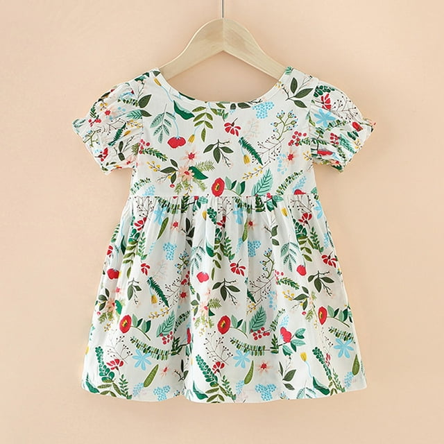 Économies d'Été! Robe d'Été pour Enfants, Liquidation de Robes Décontractées pour Filles, Robe Sans Manches Imprimée pour Filles, Robe Princesse à la Mode et Mignonne, Respirante, Douce et Confortable