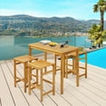 thumbnail image 2 of Gymax 45'' Rectangular Bar Height Dining Table Outdoor Acacia Wood Bar Table Indonesia Teak, 2 of 10