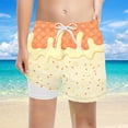 thumbnail image 3 of LRen Boys Swim Trunks with Compression Liner Kids Quick Dry Bathing Suit Boy Ice Cream Baseball Summer Swim Shorts, 3 of 6