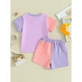 thumbnail image 4 of Qtinghua 2Pcs Infant Toddler Baby Boy Girl Summer Outfits Short Sleeve Contrast Color Tops and Shorts Clothes, 4 of 9
