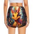 thumbnail image 2 of Lsque Colorful Flower Chameleon Printed Women's Running Shorts with Liner Pockets,Elastic Quick Dry Workout Athletic Gym Yoga Shorts,Womens High Waist Shorts-X-Large, 2 of 9