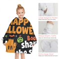 thumbnail image 6 of Halloween Festive Text Pattern Blanket Hoodies for Kids 6-13YR Oversize Wearable Blanket Hoodies for Boys Girls Teens, 6 of 7